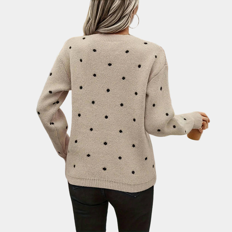 Darielle | Elegancki sweter z dzianiny w groszki
