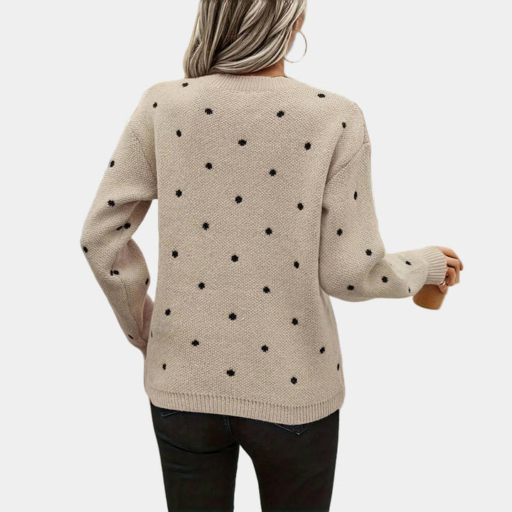 Darielle | Elegancki sweter z dzianiny w groszki