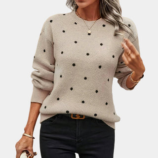 Darielle | Elegancki sweter z dzianiny w groszki