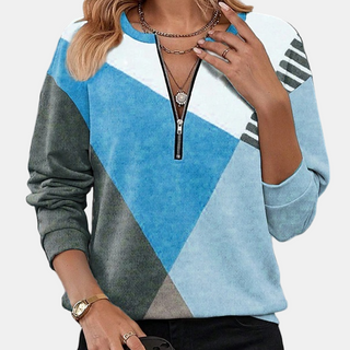 Lurelia | Bluza z miękkim nadrukiem geometrycznym