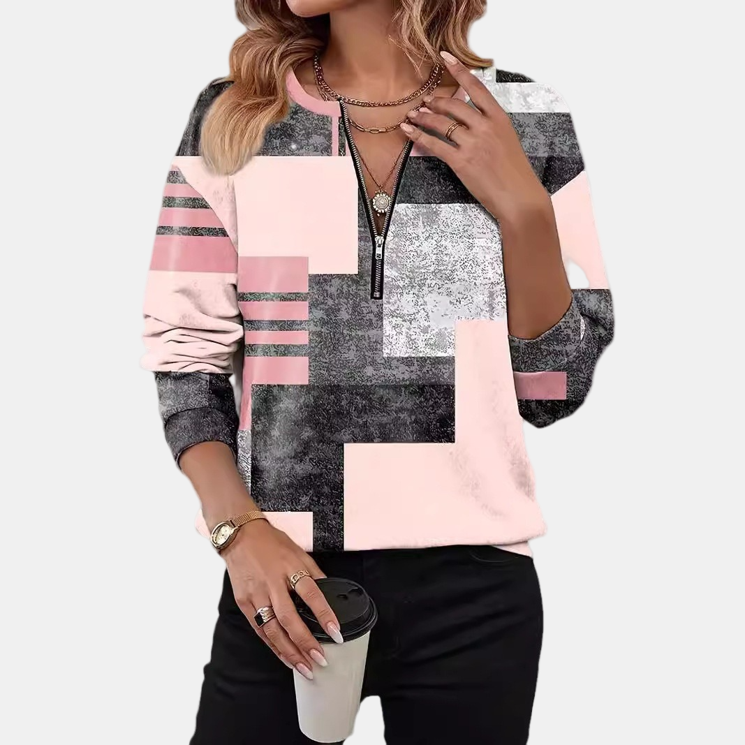 Lurelia | Bluza z miękkim nadrukiem geometrycznym