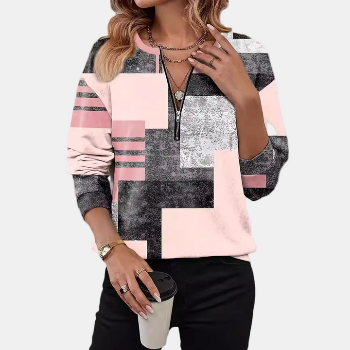 Lurelia | Bluza z miękkim nadrukiem geometrycznym