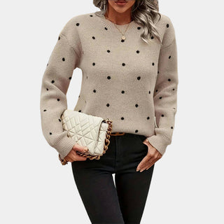 Darielle | Elegancki sweter z dzianiny w groszki