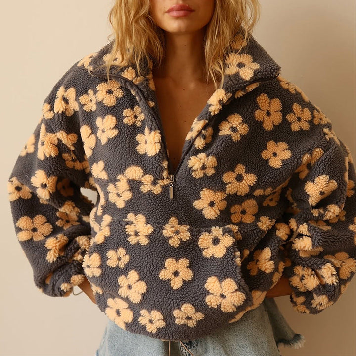 Daisy™ | Przytulny sweter z polaru w kwiatowy wzór