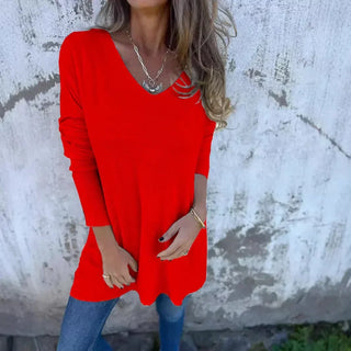 Leona™ | Swobodna tunika z dzianiny z dekoltem w serek