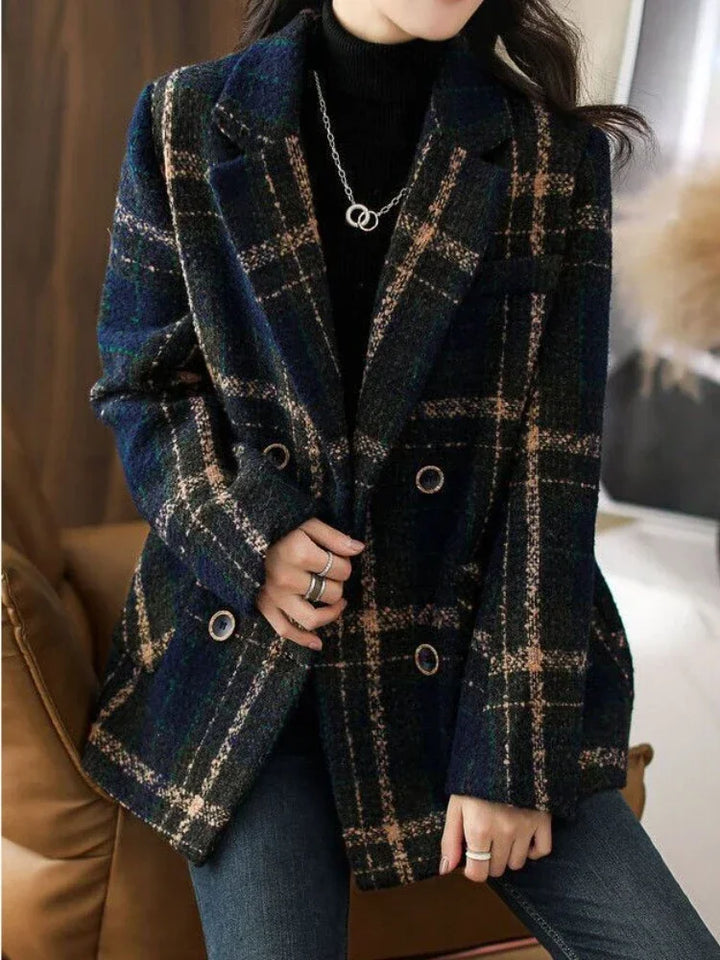 Linda™ | Elegancki płaszcz w kratę