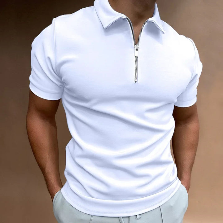 Joe | Klasyczna koszulka polo z zamkiem błyskawicznym