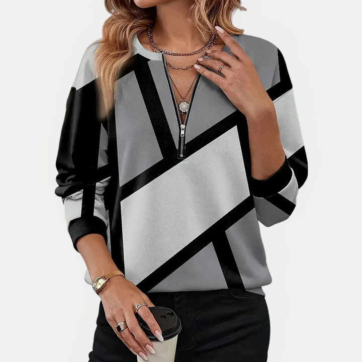 Lurelia | Bluza z miękkim nadrukiem geometrycznym
