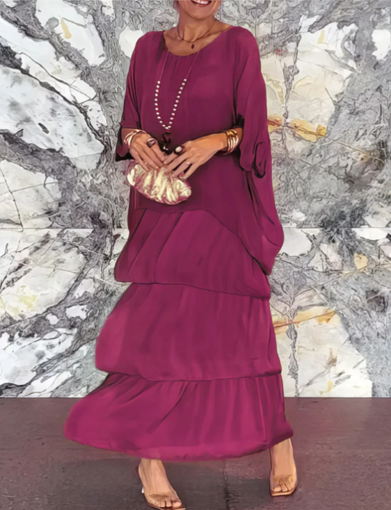 Caroline | Elegancka, zwiewna sukienka maxi