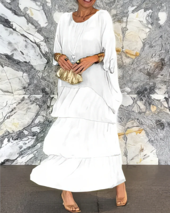 Caroline | Elegancka, zwiewna sukienka maxi