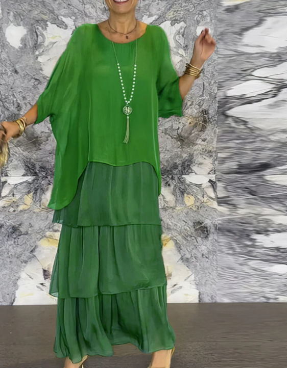 Caroline | Elegancka, zwiewna sukienka maxi