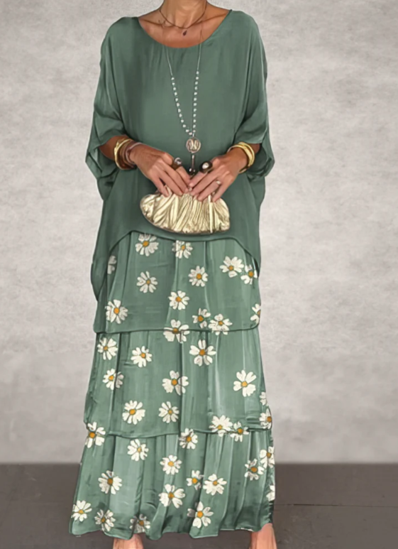 Caroline | Elegancka, zwiewna sukienka maxi