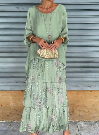 Caroline | Elegancka, zwiewna sukienka maxi