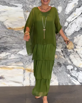 Caroline | Elegancka, zwiewna sukienka maxi