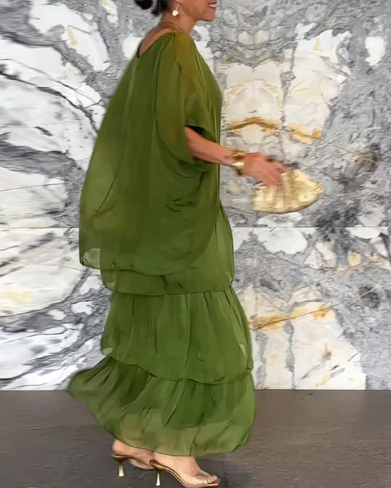 Caroline | Elegancka, zwiewna sukienka maxi