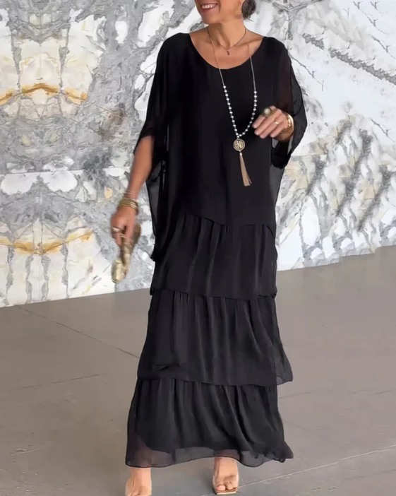 Caroline | Elegancka, zwiewna sukienka maxi