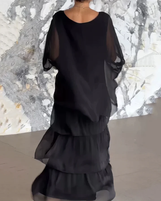 Caroline | Elegancka, zwiewna sukienka maxi