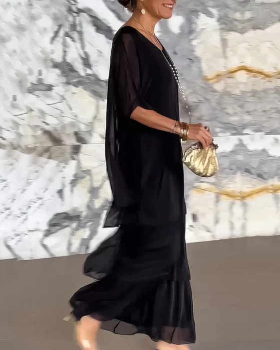 Caroline | Elegancka, zwiewna sukienka maxi