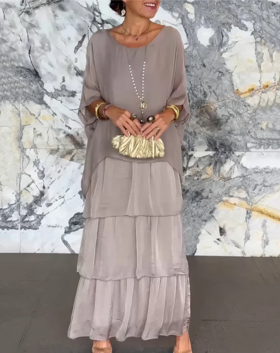 Caroline | Elegancka, zwiewna sukienka maxi