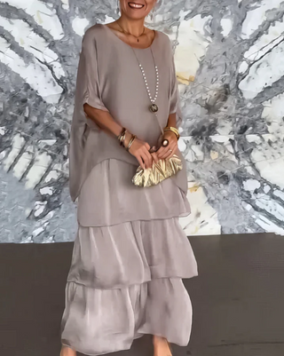 Caroline | Elegancka, zwiewna sukienka maxi
