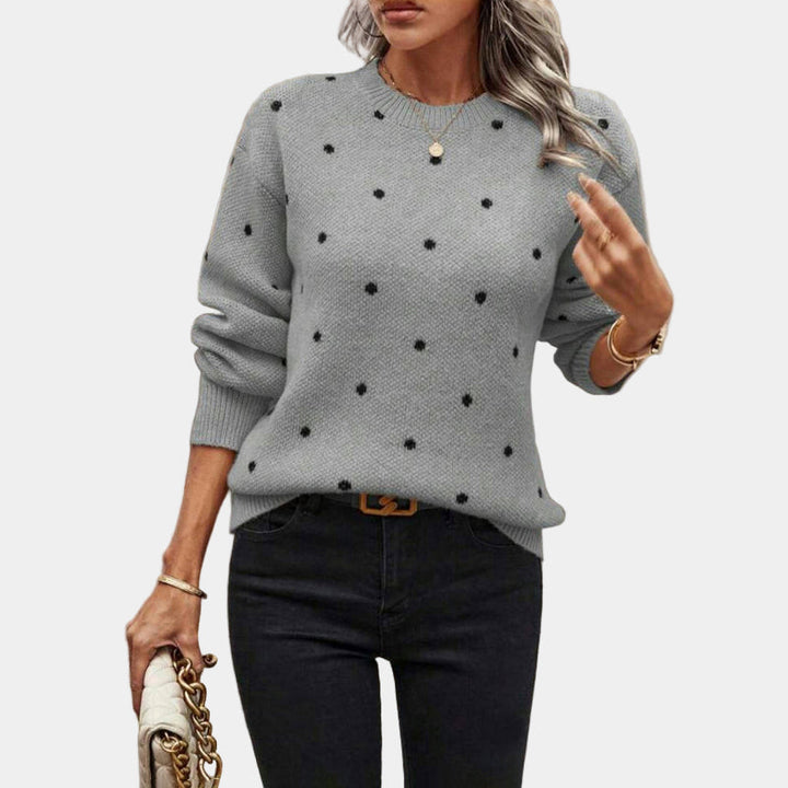 Darielle | Elegancki sweter z dzianiny w groszki