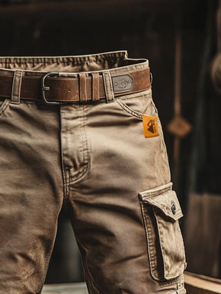Barry | Szorty Cargo w Stylu Retro z Wieloma Kieszeniami