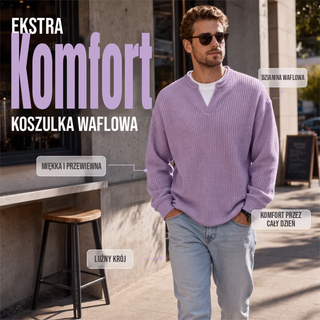 Koszulka z materiału o strukturze plastra miodu, z warstwowym wykończeniem, zapewniająca wysoki komfort